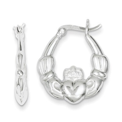 Claddagh Hoop Earrings Sterling Silver QE4701, MPN: QE4701, 883957933047