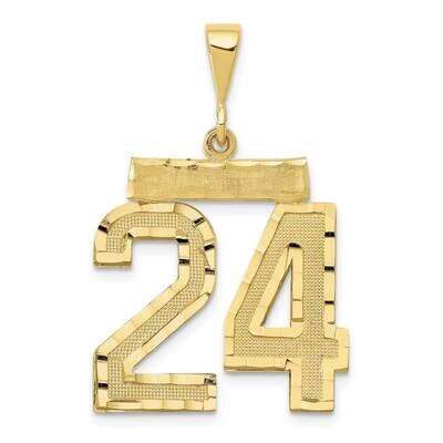 Diamond-Cut Number 24 Charm 10k Gold Casted Large 10LN24, MPN: 10LN24,