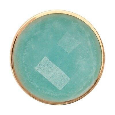 Nikki Lissoni Faceted Deep Aqua Quartzite Gold-Plated 33 mm Coin C1162GM, MPN: C1162GM, 87186274642…