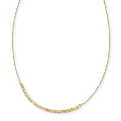 Diamond-Cut Curved Bar Adjustable Up To 33 Inch Necklace 14k Tri-Color Gold SF2957, MPN: SF2957, 88…