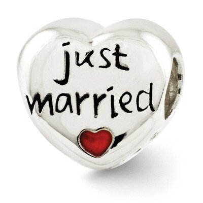 Enameled JuSaint Married Heart Bead - Sterling Silver QRS2655, MPN: QRS2655, 886774613611