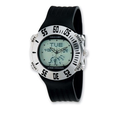 Mens Charles Hubert Rubber Band Silver Digital Dial Chronograph Watch XWA1005, MPN: XWA1005, 811233…