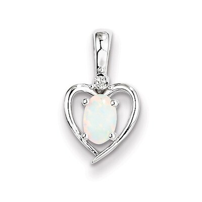 Opal &amp; Diamond October Pendant Sterling Silver QBPD19OCT, MPN: QBPD19OCT, 883957568119