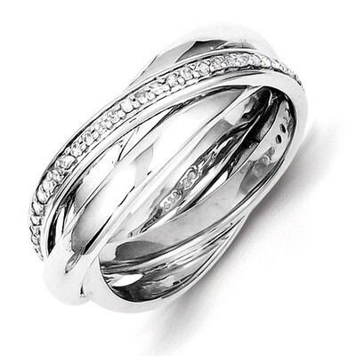 Band Sterling Silver Diamond QR4850-8, MPN: QR4850-8, 883957439938