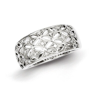 Band Sterling Silver Diamond QR4961-8, MPN: QR4961-8, 843642062117