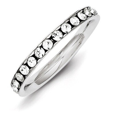 Crystal Eternity Band Sterling Silver QR1964-8, MPN: QR1964-8, 883957185231