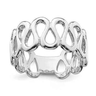 Fancy Swirls Band Sterling Silver Rhodium-plated QR6898, MPN: QR6898, 886774108711