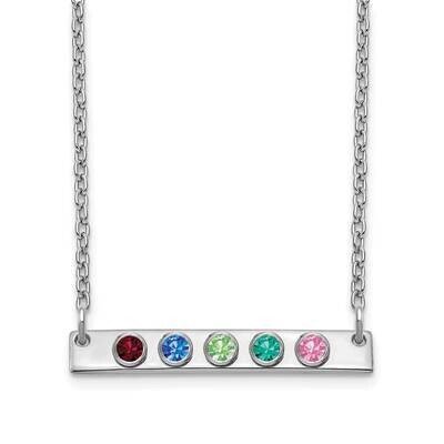 5 Birthstone Small Bar Necklace Sterling Silver XNA1086/5SS, MPN: XNA1086/5SS, 191101991936
