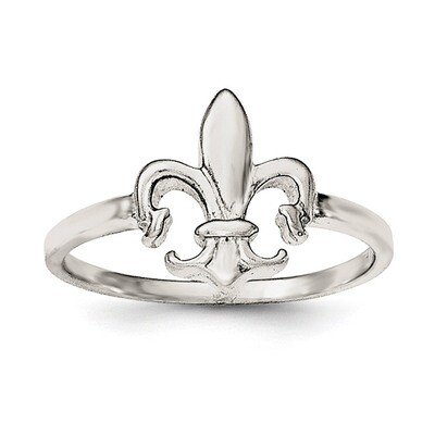 Fleur De Lis Ring Sterling Silver Polished QR6213, MPN: QR6213, 191101073168