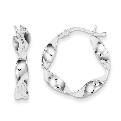 Twisted Hoop Earrings Sterling Silver QE8231, MPN: QE8231, 883957537078