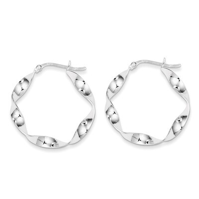 Twisted Hoop Earrings Sterling Silver QE8230, MPN: QE8230, 883957581804