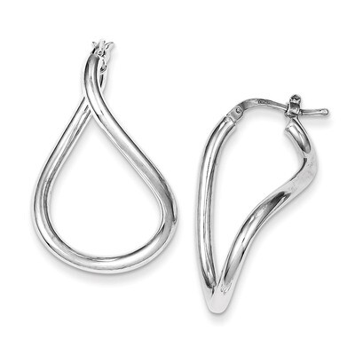 Twisted Hoop Earrings Sterling Silver Polished QE8244, MPN: QE8244, 883957568553