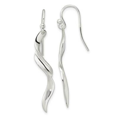 Twisted Dangle Earrings Sterling Silver Polished QE16069, MPN: QE16069, 196904150313