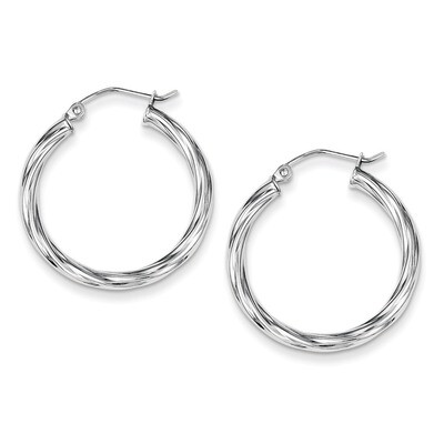 2.7x25mm Twisted Hoop Earrings Sterling Silver QE8357, MPN: QE8357, 883957496528