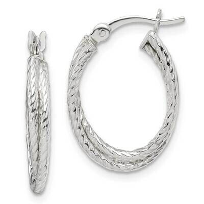 Twisted Hoop Earrings Sterling Silver QE14159, MPN: QE14159, 886774069814