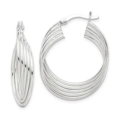 Twisted Hoop Earrings Sterling Silver Polished QE14176, MPN: QE14176, 886774113678