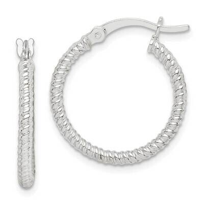 Twisted Polished Hoop Earrings Sterling Silver QE14739, MPN: QE14739, 883957855622