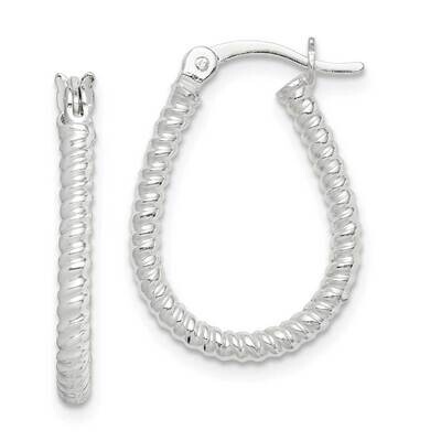 Twisted Polished Hoop Earrings Sterling Silver QE14738, MPN: QE14738, 886774049106