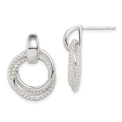 Twisted Post Dangle Earrings Sterling Silver QE14688, MPN: QE14688, 883957855493