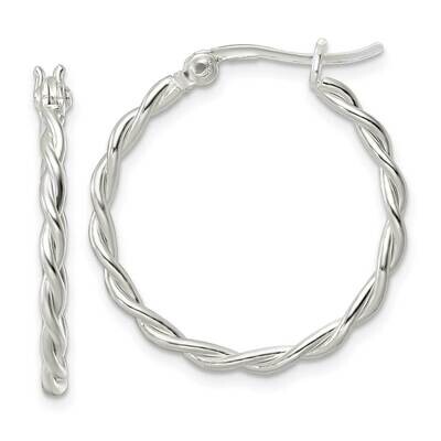 Twisted Hoop Earrings Sterling Silver Polished QE15878, MPN: QE15878, 196904152034