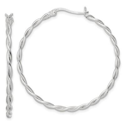 Satin Twisted Hoop Earrings Sterling Silver QE15876, MPN: QE15876, 196904151778