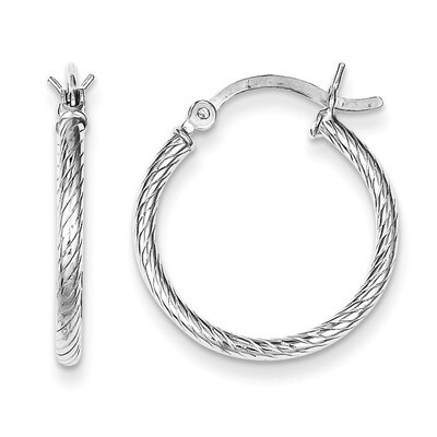 Fine Twist 20mm Hoop Earrings Sterling Silver QE6707, MPN: QE6707, 883957559278