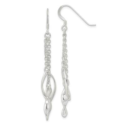 2-Twists On Chain Shepherd Hook Earrings Sterling Silver QE16063, MPN: QE16063, 196904150191