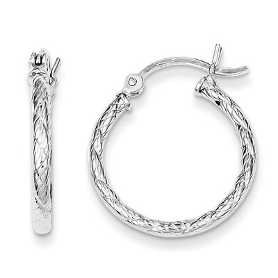 Patterned Twist 20mm Hoop Earrings Sterling Silver QE6710, MPN: QE6710, 883957570174