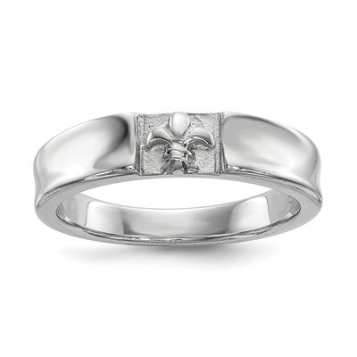 Fleur Dis Lis Band Sterling Silver Rhodium-plated Polished QR6603, MPN: QR6603, 883957946207