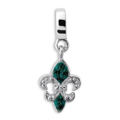 Green Swarovski Elements Fleur De Lis Dangle Be - Sterling Silver QRS1944, MPN: QRS1944, 8839573114…