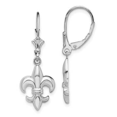 Small Fleur De Lis Leverback Earrings Sterling Silver Polished QE15553, MPN: QE15553, 637218183746