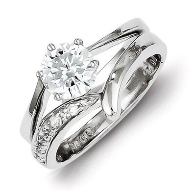 2-piece Diamond Wedding Ring Sterling Silver QR2092, MPN: QR2092, 883957187228