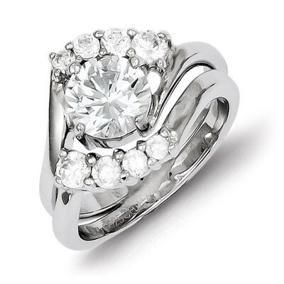2-piece Diamond Wedding Ring Sterling Silver QR2091, MPN: QR2091, 883957187204