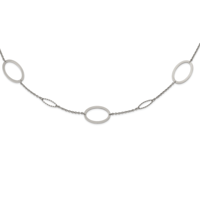 38 Inch Fancy Oval Link Necklace Stainless Steel Polished SRN2651-38 by Chisel, MPN: SRN2651-38, 19…