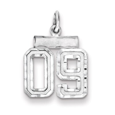 Number 09 Charm Diamond-cut Sterling Silver QSN09T, MPN: QSN09T, 883957120348