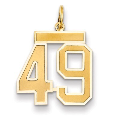 Number 49 Charm 14k Gold Medium Satin LSM49, MPN: LSM49, 883957074580