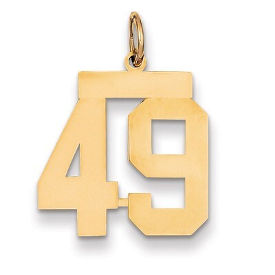 Number 49 Charm 14k Gold Medium Polished LM49, MPN: LM49, 883957134871