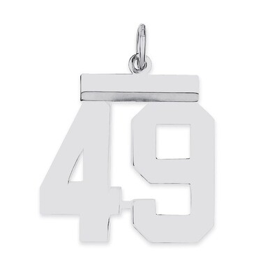 Pendant Number 49 Polished Sterling Silver Medium QMS49, MPN: QMS49, 191101278211