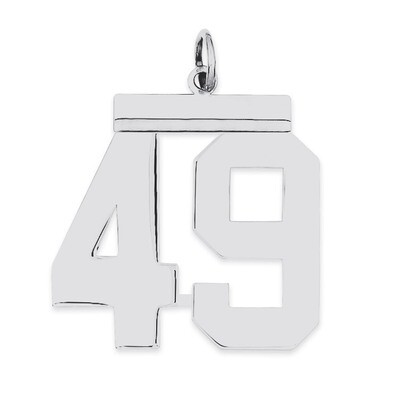 Charm Number 49 Polished Sterling Silver Large QPL49, MPN: QPL49, 191101280993