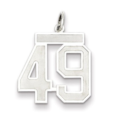 Pendant Number 49 Satin Sterling Silver Medium QPM49, MPN: QPM49, 883957127224