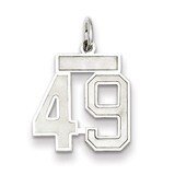 Charm Number 49 Satin Sterling Silver Small QPS49, MPN: QPS49, 191101282782