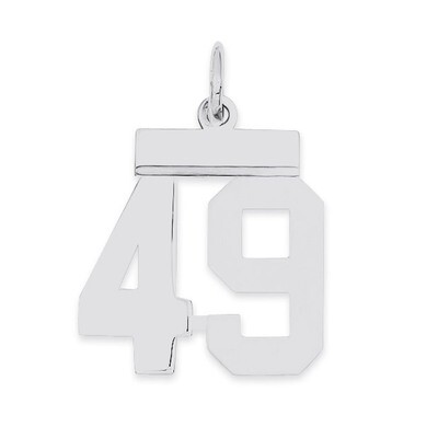 Pendant Number 49 Polished Sterling Silver Small QSS49, MPN: QSS49, 883957101415