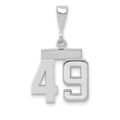 Number 49 Charm 14k White Gold Polished Small WSP49, MPN: WSP49, 196904074947