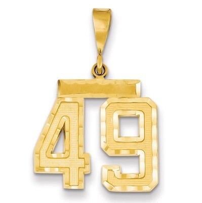 Number 49 Charm 14k Gold Medium Diamond-cut  MN49, MPN: MN49, 883957139296