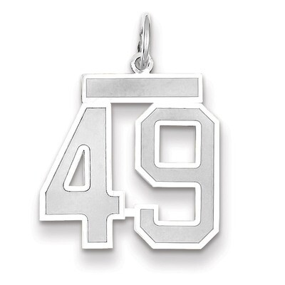 Number 49 Charm Medium Satin 14k white Gold WSM49, MPN: WSM49, 883957077550