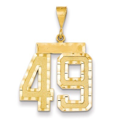 Number 49 Charm 14k Gold Large Diamond-cut LN49, MPN: LN49, 883957122403