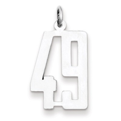 Charm Number 49 Elongated Pol Sterling Silver Small QES49, MPN: QES49, 191101190315