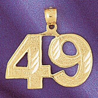 Dazzlers Jewelry Number 49 Pendant Necklace Charm Bracelet in Yellow, White or Rose Gold 950949, MP…