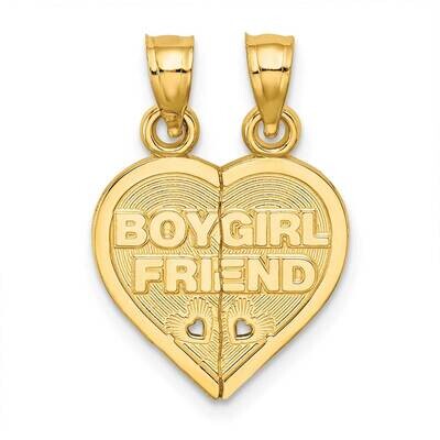 Boy Girl Friend Breakable Heart Charm 14k Gold K8850, MPN: K8850, 637218025541