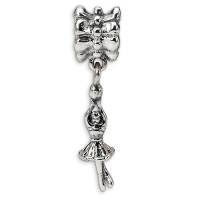 Ballerina Dangle Bead - Sterling Silver QRS1152, MPN: QRS1152, 883957276533